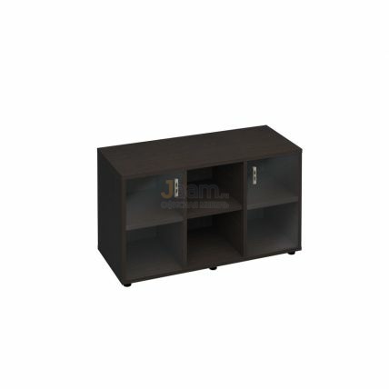 Кабинет руководителя Офисный шкаф низкий со стеклянными дверьми КМ-93879