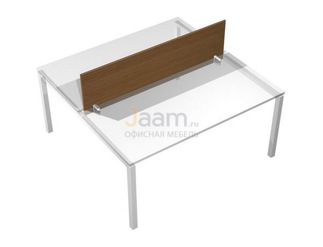 Мебель для персонала Экран настольный фронтальный (ДСП) для рабочей станции с кронштейнами крепления (белый премиум) КВ 811 БП