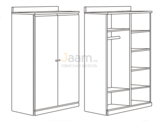 Мебель для гостиниц Гардероб с воротником и полками R5802V