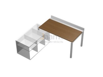 Мебель для персонала Стол рабочий (140) с ProSystem на опорной тумбе левой (БЕЗ ТУМБЫ) КВ 0118