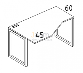 Мебель для персонала Стол эргономичный левый "Техно" на металлокаркасе QUATTRO Б4 051 БП