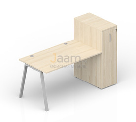 Мебель для персонала Стол с приставным шкафом Tower (2 громмета) ARTPG168T112