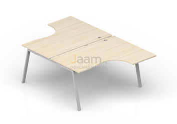 Мебель для персонала Составной стол на 2 рабочих места (2 громмета) AR2TG1612