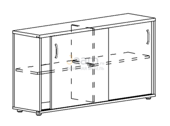 Мебель для персонала Офисный шкаф-купе низкий (для 2-х столов 60) 330 БП