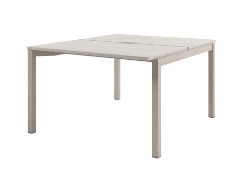 Стол-тандем на металлокаркасе, начальная секция Solution D-401 1400x1432x750 (Акация Морава/КашемирБежевый)