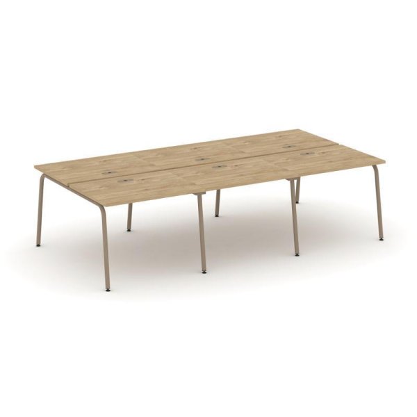 Рабочая станция 6 мест ES.D.RS-6.1-LK (2940х1500х750) (Тиквуд Светлый/Металл Латте)
