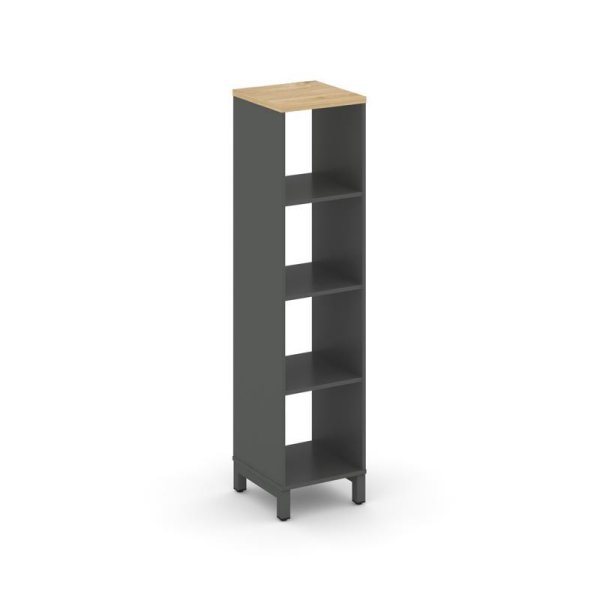 Каркас стеллажа 4 яруса SN.KS-410 (387х400х1615) (Антрацит/Тиквуд Светлый/Металл Антрацит)