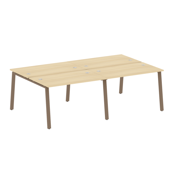 Рабочая станция на 4 рабочих места на А-образном м/к Metal System Style БА.СМ-4.2 2400x1475x750