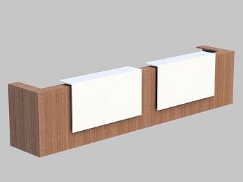 Композиция из 2 прямых и 2 угловых модулей, верхний модуль лакировка Z2 Z2C21 L 4450x880x1130