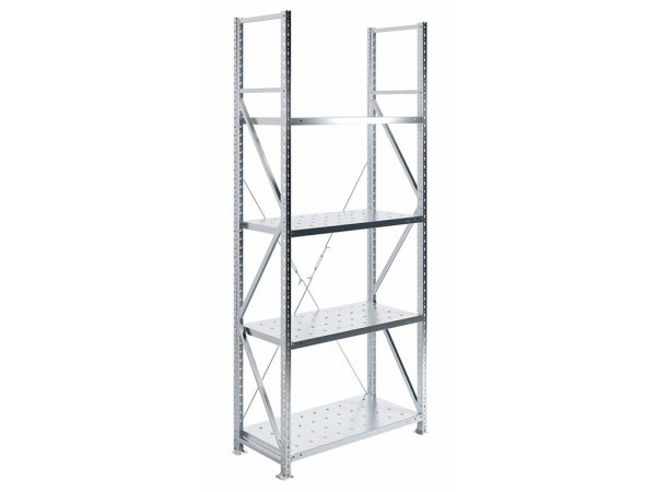 Стеллаж MS U 250/100x50/4 (Нагрузка на полку 300) (Оцинкованная сталь)