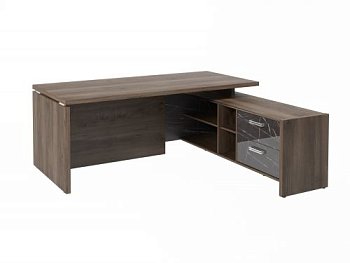 Стол руководителя с опорной тумбой Festus FI-119R.GG 1800x1900x750