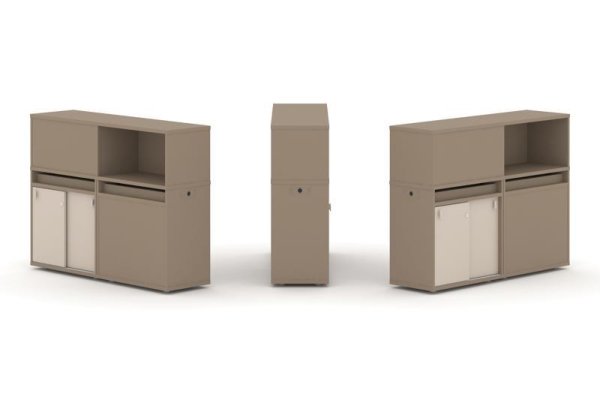 Тумба двойная + низкая надставка ES.NB.2N-19 (1500х410х1135)