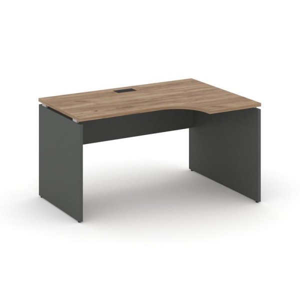 Стол рабочий эргономичный SN-D.SPA-022(R) (1580х800/980х750) (Дуб Табак/Антрацит)
