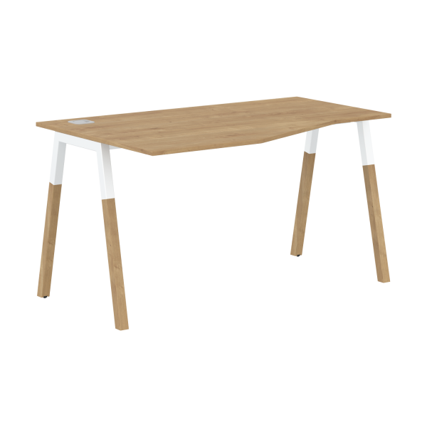 Стол эргономичный левый Forta FCT 1367 (L) 1580x733x900(670) (Дуб Гамильтон/Белый премиум)