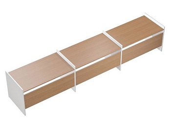 Рабочая станция на опорах ДСП (3х140) Profiquadro КВ 1208-3 БВ 4300x806x835