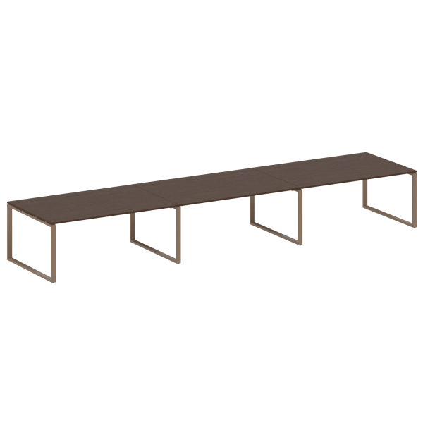 Переговорный стол 3 столешницы Metal System Style БО.ПРГ-3.5 5400x1235x750 (Венге Цаво/Мокко металл)