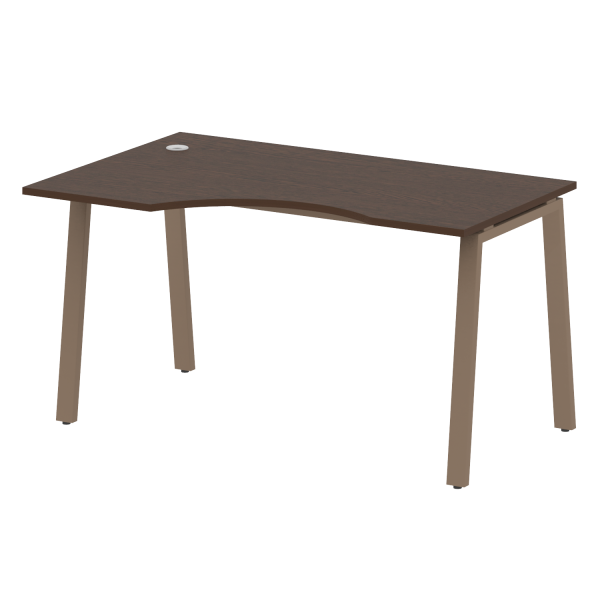 Стол криволинейный левый Metal System Style БА.СА-2 Л 1400x900x750 (Венге Цаво/Мокко металл)