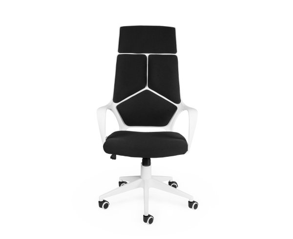 Кресло офисное / IQ / (white+black) белый пластик / черная ткань