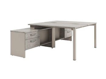 Стол-тандем на металлокаркасе с тумбой Solution D-414 1550x2380x750