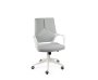 Кресло офисное / IQ / (white+grey) белый пластик / серая ткань