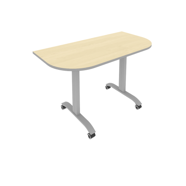 Стол складной радиусный Mobile system СМ-4.1 1300x650x757 (Клен-Мультиплекс/Серый металл)
