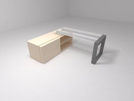 Стол для опорной тумбы, столешница стекло Brix BR.00.18 2000x1000x750 (Бежевый (акрил)Серый)