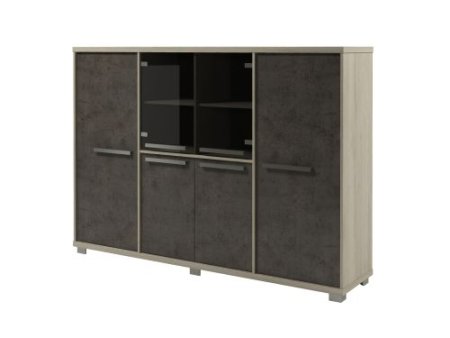 Шкаф четырехсекционный Vestar Z-34-11 2160x500x1538 (Дуб Галифакс белый/Бетон Чикаго)
