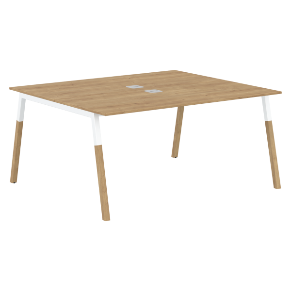 Двухместная рабочая станция Forta FWST 1513 1580x733x1370 (Дуб Гамильтон/Белый премиум)