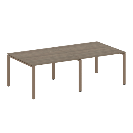 Переговорный стол 2 столешницы Metal System Style БП.ПРГ-2.2 2400x1235x750 (Вяз/Мокко металл)