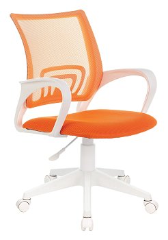Кресло CH-W695NLT оранжевый TW-38-3 TW-96-1 сетка/ткань крестов. пластик пластик белый