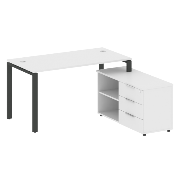 Рабочая станция с опорной тумбой правая Metal System Style БП.РС-СТС-2.3 Пр 1500x1520x750